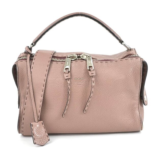 h29624g Fendi Ray Selleria Shoulder Bag Leather Pink Beige