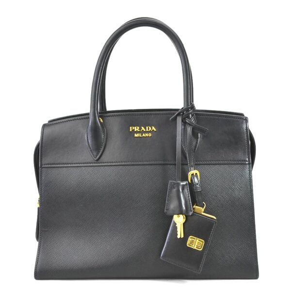 h29625a Prada Leather Handbag Black