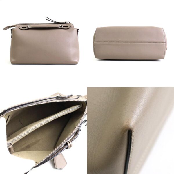 h29773i 2 c Fendi Visible Shoulder Bag Medium Leather Greige