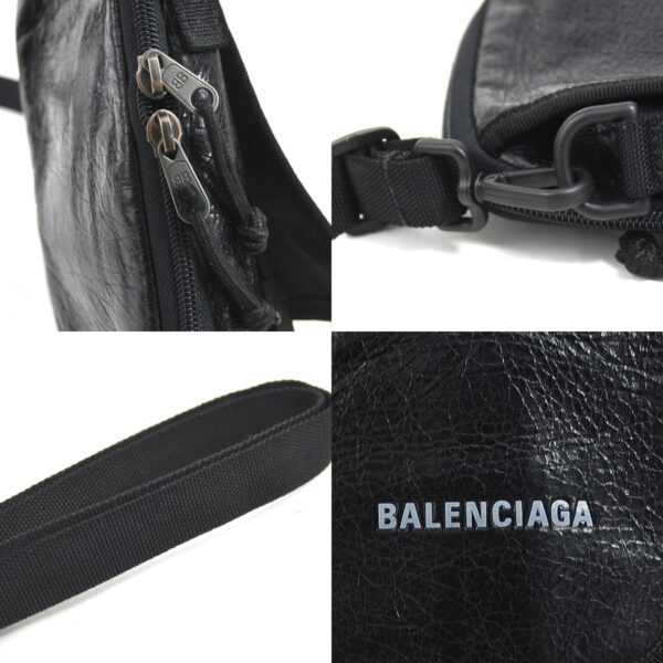 h29928k 9 c Balenciaga Leather Mini Pochette Bag Black