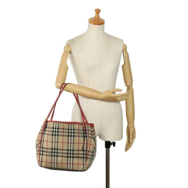 h2v3kl47qe7lcytl 10 Burberry Nova Check Shadow Horse Tote Bag Beige Pink