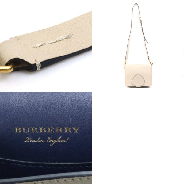 h30072g 13 c Burberry Leather Crossbody Shoulder Bag Beige