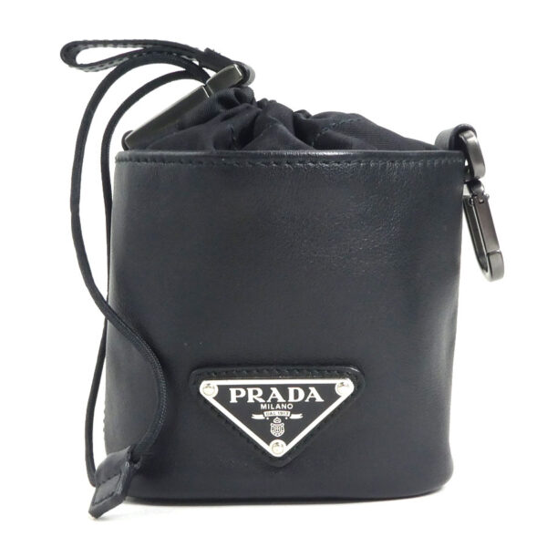 h30168i Prada Leather Nylon Pouch Black