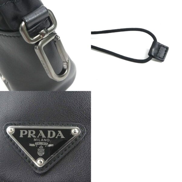 h30168i 7 c Prada Leather Nylon Pouch Black