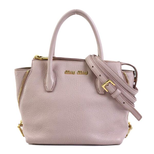 h30179f Miu Miu Handbag Crossbody Shoulder Bag Leather Pink