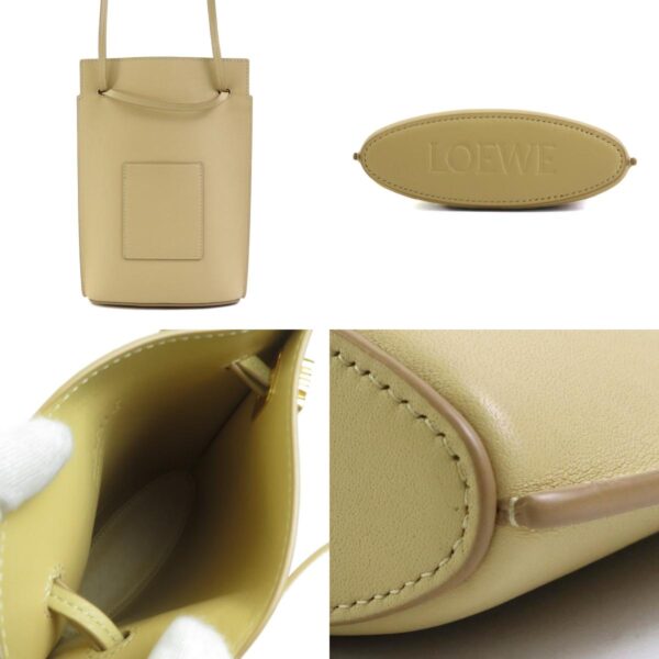 h30180f 2 c Loewe Pochette Dice Pocket Leather Crossbody Shoulder Bag Cream