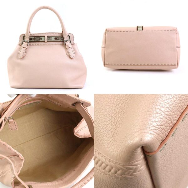 h30205g 2 c Fendi Selleria Handbag Leather Pink