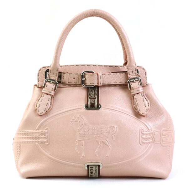 h30205g Fendi Selleria Handbag Leather Pink