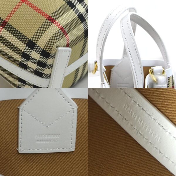 h30210f 6 c Burberry Canvas Leather Crossbody Shoulder Bag White