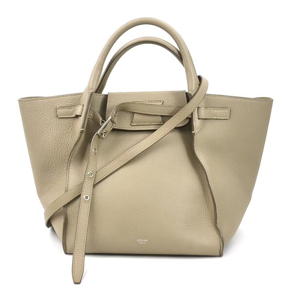 h30417g Celine Big Bag Small Shoulder Bag Leather Beige