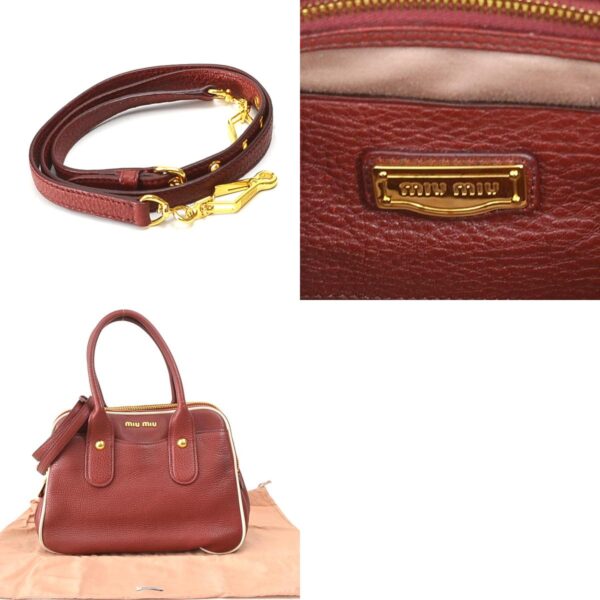 h30445j 13 c Miu Miu Handbag Shoulder Bag Leather Red