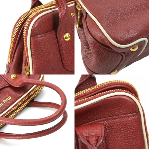 h30445j 5 c Miu Miu Handbag Shoulder Bag Leather Red