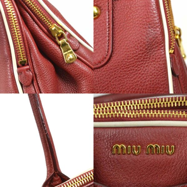 h30445j 9 c Miu Miu Handbag Shoulder Bag Leather Red