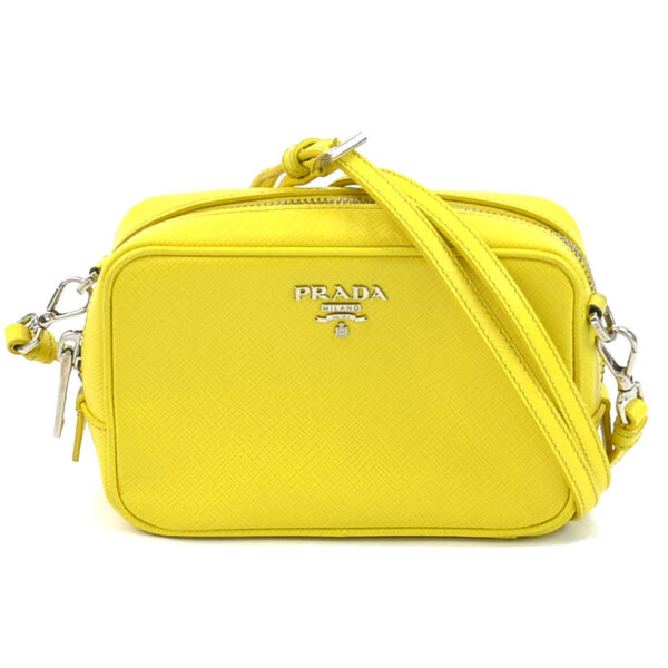 h30510a Prada Shoulder Bag Leather Yellow