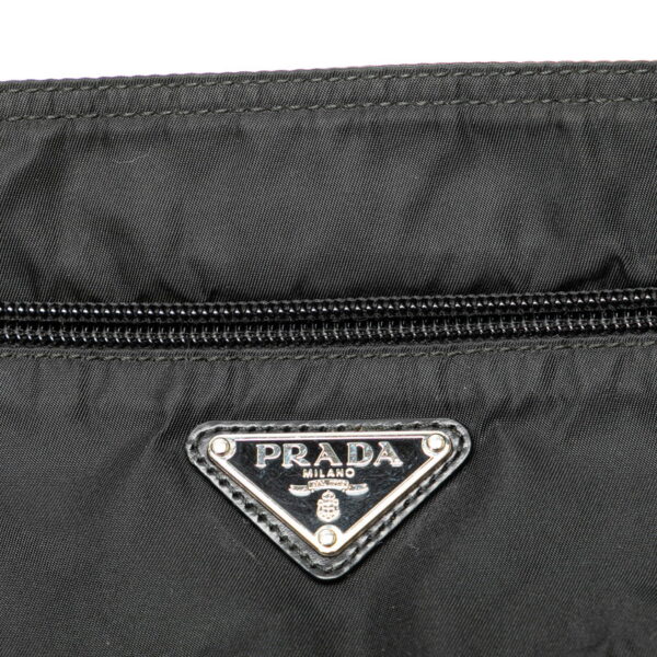 hhombvhnez7ut9cj 9 Prada Triangle Plate Nylon Shoulder Bag Black