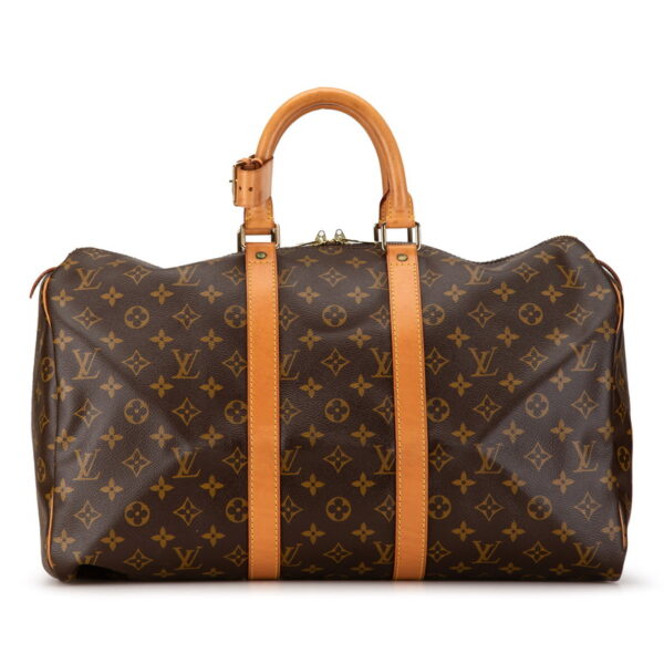 hk7xsf3mqovka24s 1 Louis Vuitton Monogram Keepall Bandouliere 45 Bag Brown