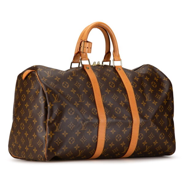 hk7xsf3mqovka24s 2 Louis Vuitton Monogram Keepall Bandouliere 45 Bag Brown