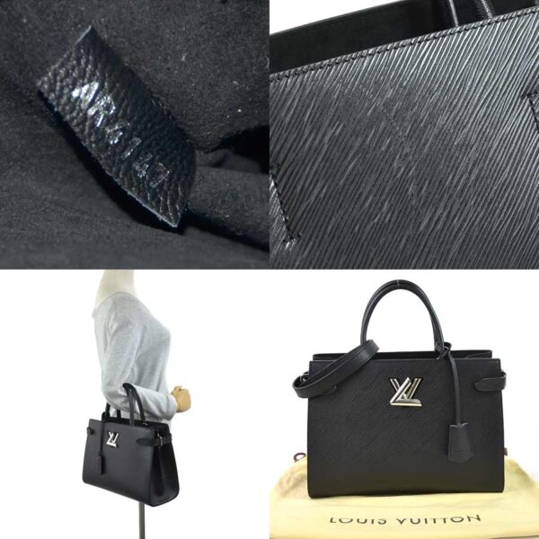 i0407 4 Louis Vuitton Shoulder Bag 2Way Epi Twist Tote Noir Leather