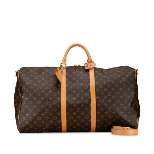 i2sp8keht2ibyec9 10 Louis Vuitton Monogram Keepall Bandouliere 60 2WAY Bag Brown