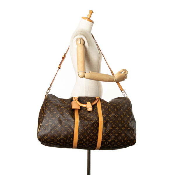 i2sp8keht2ibyec9 9 Louis Vuitton Monogram Keepall Bandouliere 60 2WAY Bag Brown