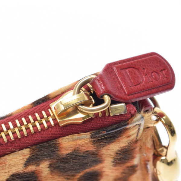 ik 00 0450849 10 Christian Dior Saddle Bag Leopard Pattern Red Brown