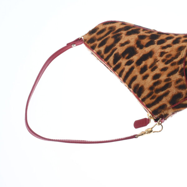 ik 00 0450849 3 Christian Dior Saddle Bag Leopard Pattern Red Brown