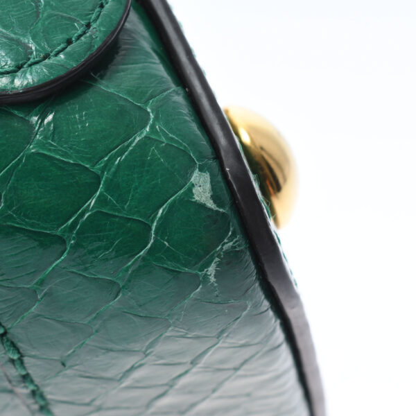 ik 00 0460239 10 Gucci Horsebit 1955 Mini Top Handle Bag Python Green