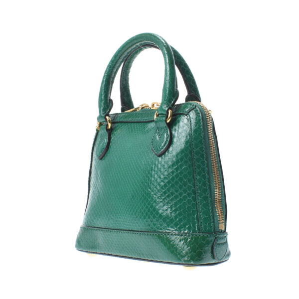 ik 00 0460239 2 Gucci Horsebit 1955 Mini Top Handle Bag Python Green