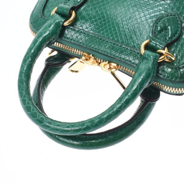 ik 00 0460239 3 Gucci Horsebit 1955 Mini Top Handle Bag Python Green