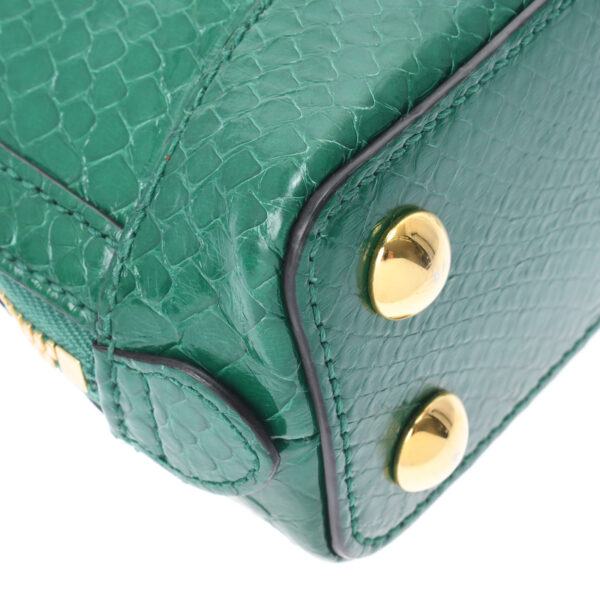 ik 00 0460239 6 Gucci Horsebit 1955 Mini Top Handle Bag Python Green