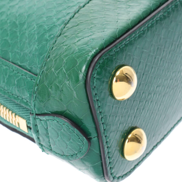 ik 00 0460239 8 Gucci Horsebit 1955 Mini Top Handle Bag Python Green