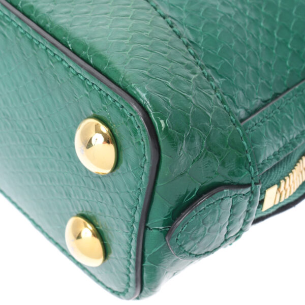 ik 00 0460239 9 Gucci Horsebit 1955 Mini Top Handle Bag Python Green