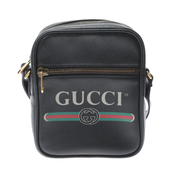 ik 00 0528122 1 Gucci Messenger Bag Leather Black