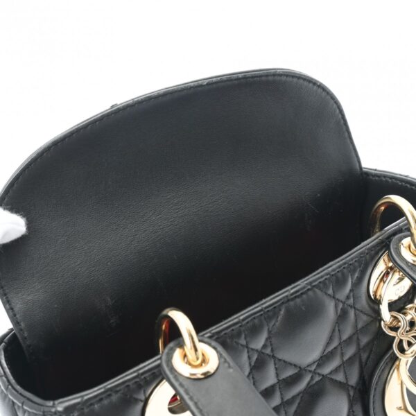 ik 00 0551005 10 Dior Lady Dior ABCDior Small Bag Cannage Lambskin Black