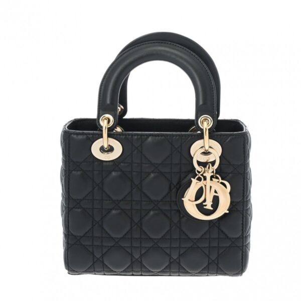 ik 00 0551005 2 Dior Lady Dior ABCDior Small Bag Cannage Lambskin Black