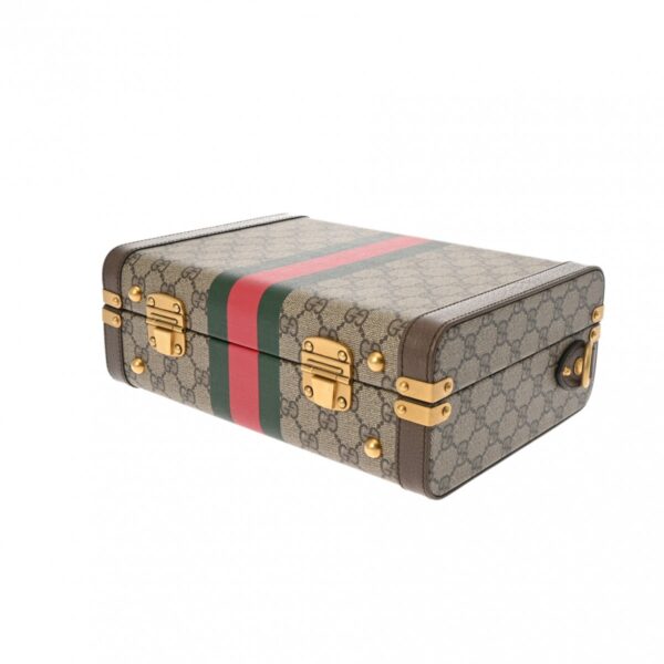 ik 00 0610667 5 Gucci Savoy Beauty Case GG Supreme Canvas Beige Ebony Brown