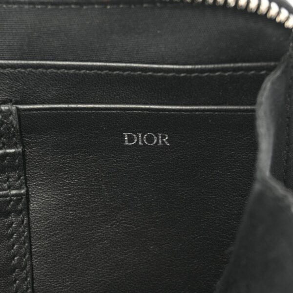 ik 00 0613766 13 Dior Oblique Galaxy Strap Zip Pouch Leather Black