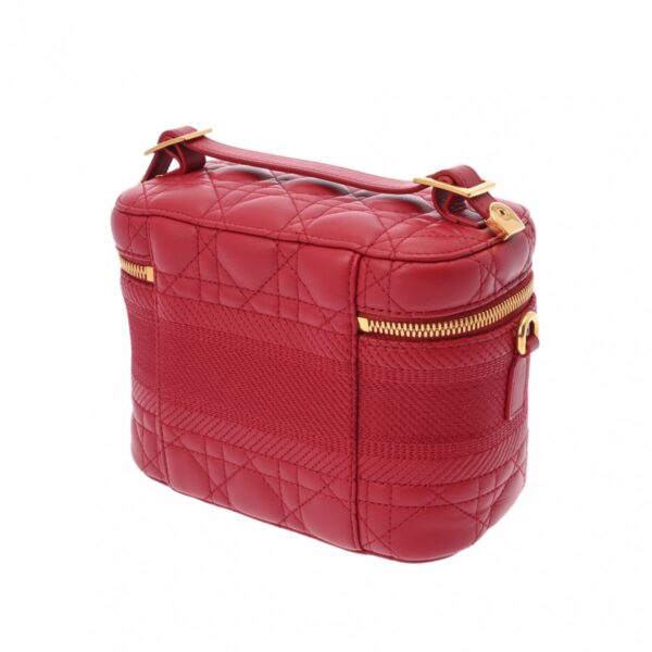 ik 00 0624534 3 Dior travel Vanity Cannage Small Lambskin Red