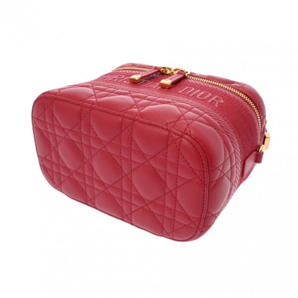 ik 00 0624534 5 Dior travel Vanity Cannage Small Lambskin Red