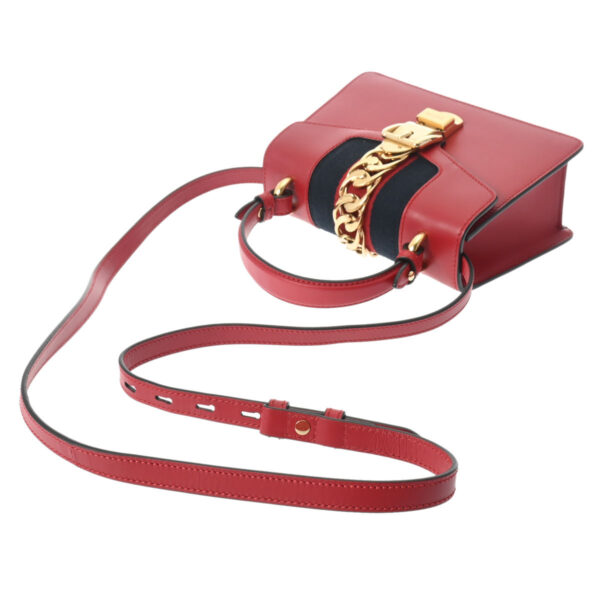 ik 00 0624676 4 Gucci Sylvie Mini Shoulder Bag Leather Red