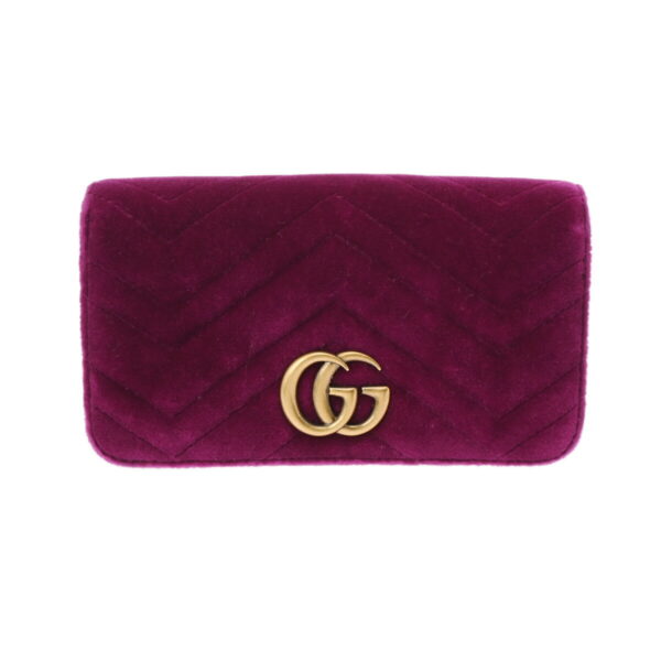 ik 00 0624683 2 Gucci GG Marmont Quilted Small Shoulder Bag Velvet Purple