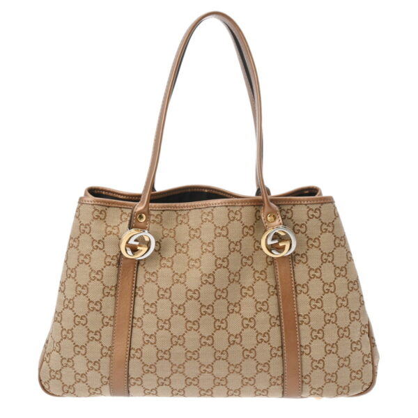 ik 00 0626510 2 Gucci Handbag GG Canvas Beige Bronze