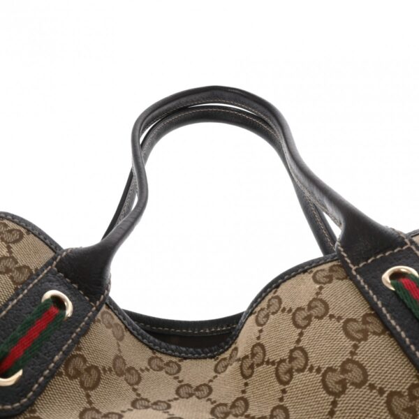 ik 00 0626523 5 Gucci Princy Line Handbag GG Canvas Beige Brown