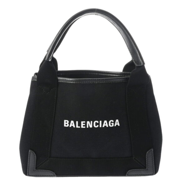 ik 00 0627621 2 Balenciaga Blue Hippo XS Handbag Canvas Leather Black