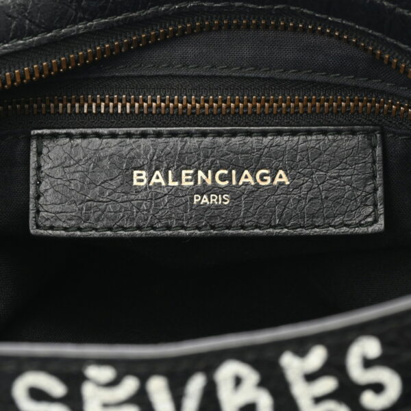 ik 00 0629601 14 Balenciaga Classic City Graffiti Handbag Leather Black