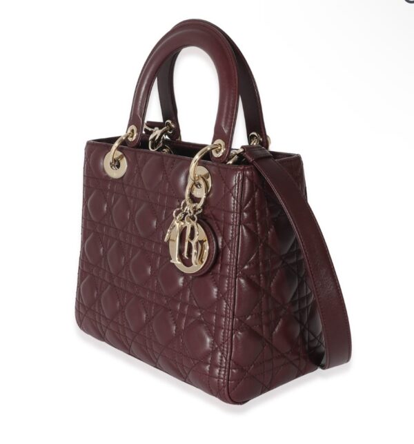 screenshot 124 Christian Dior Burgundy Cannage Lambskin Medium Lady Dior