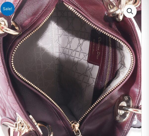 screenshot 130 Christian Dior Burgundy Cannage Lambskin Medium Lady Dior