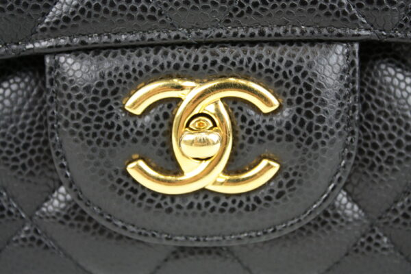 imgrc0070833086 Chanel Caviar Skin Leather Chain Shoulder Bag Black