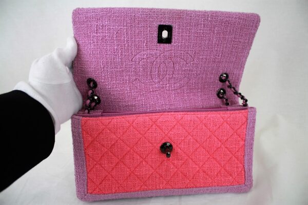 imgrc0070920757 Chanel Chain Shoulder Tweed Trim Bag Pink Purple