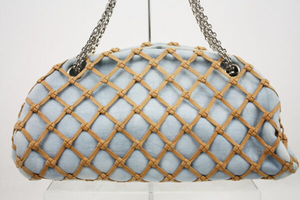 imgrc0071149391 Chanel Denim Braided Chain Shoulder Bag Blue